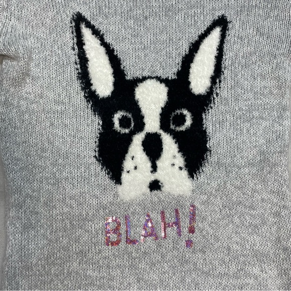 HERE THERE Cotton Blend Grey Dog Front Sweater Size S - Picture 6 of 9